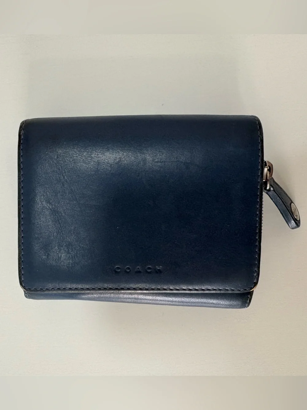 Vintage Coach Blue Leather Wallet